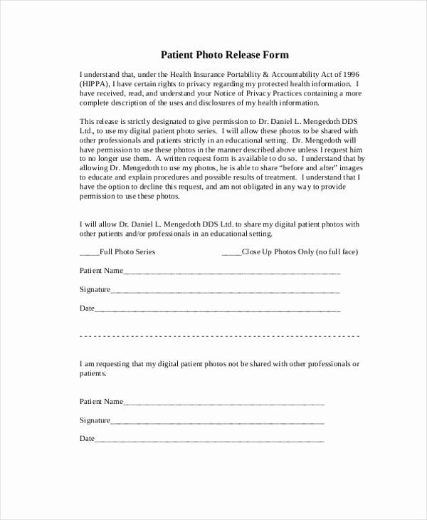 Release Of Information forms Template Fresh Free 18 Free Patient Release forms