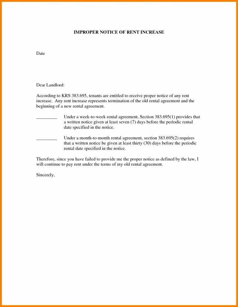 Rent Increase Letter Template Awesome Rent Increase Letter Template Samples