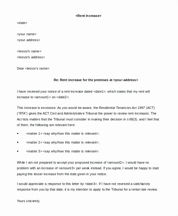 Rent Increase Letter Template Beautiful Rent Increase Notice Template – Xtech
