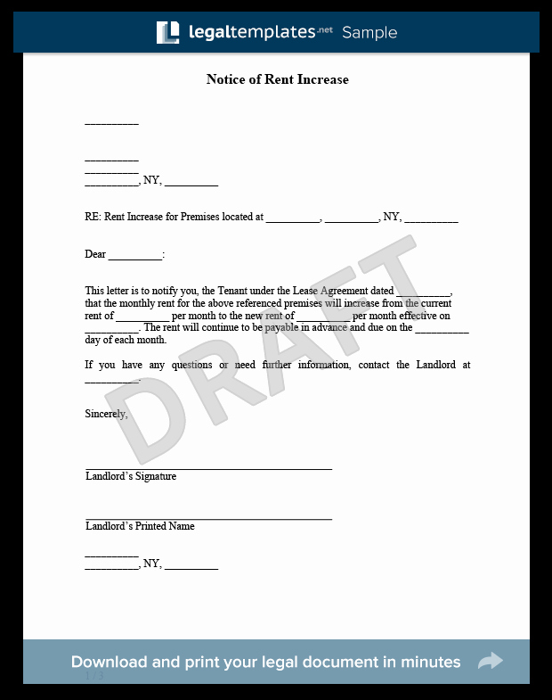 Rent Increase Letter Template Inspirational Pin by Legal Templates On Legal Document Samples