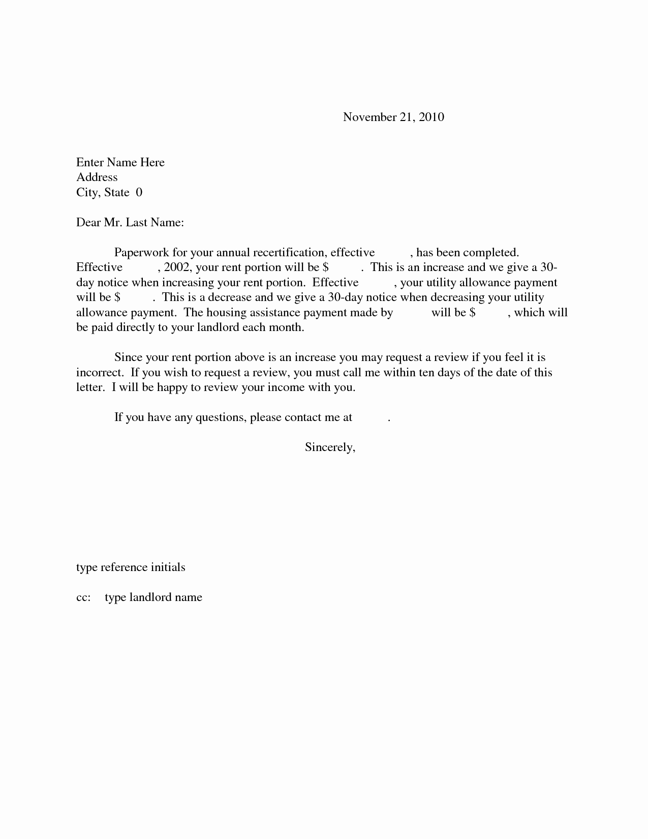 Rent Increase Letter Template Unique Best S Of Rent Increase Letter to Tenant In