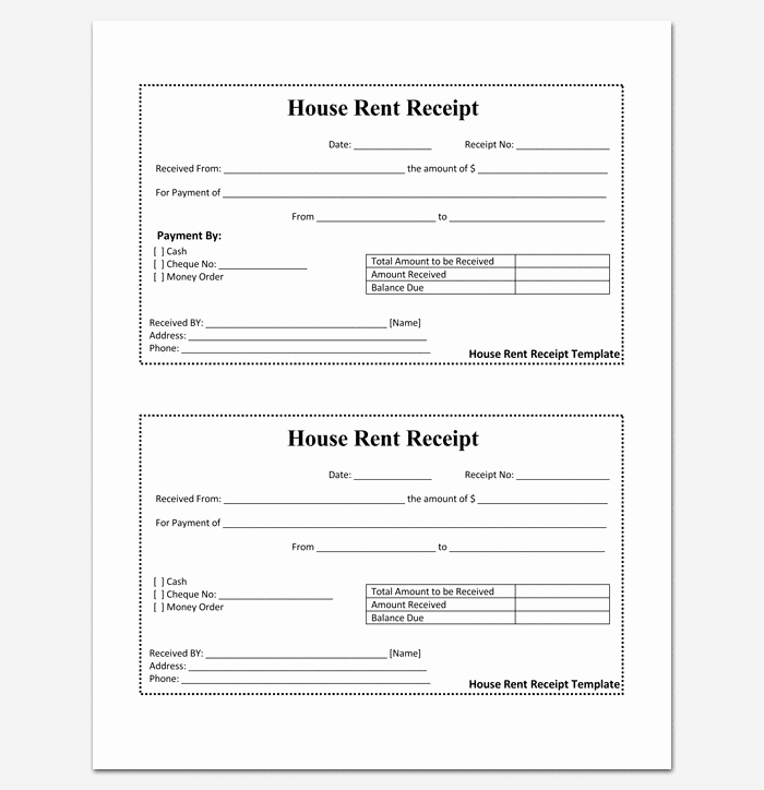 Rent Receipt Template Word New Rent Receipt Template 9 forms for Word Doc Pdf format