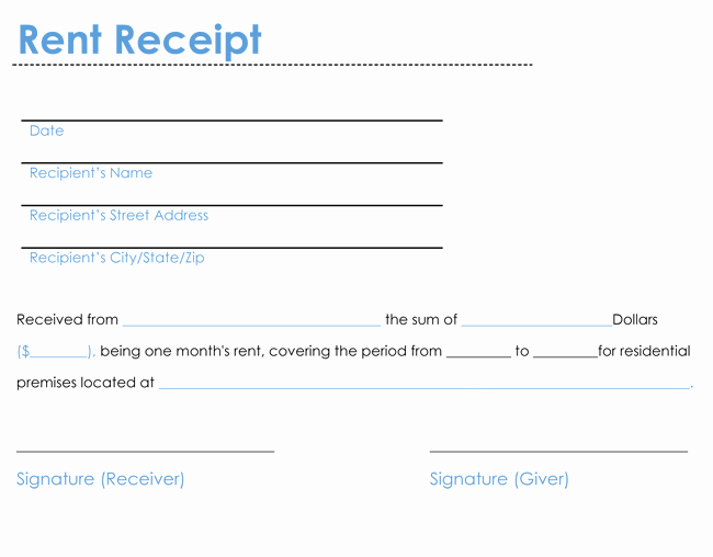 Rent Receipt Template Word Unique 6 Rent Receipt Templates to Create Rent Receipt Of Any Type