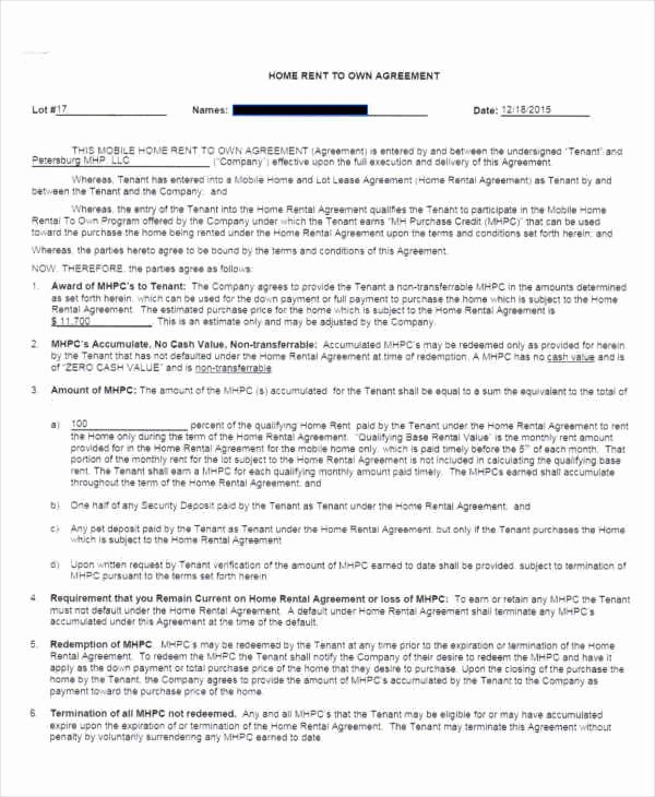 Rent to Own Contract Template Best Of 8 Rent to Own Contract Samples &amp; Templates Pdf Google Docs