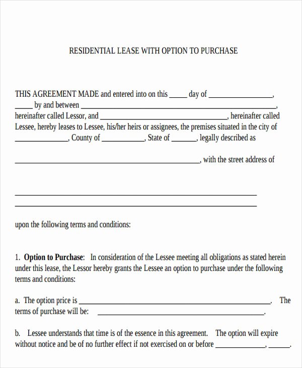 Rent to Own Contract Template Inspirational 21 Printable Lease Agreement Templates Word Pdf Pages
