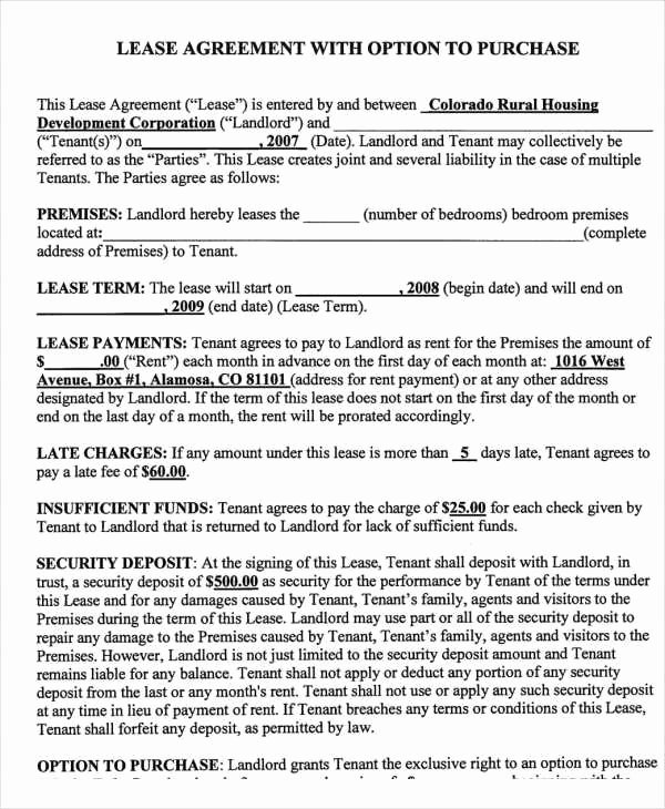 Rent to Own Contract Template Lovely Rent to Own Contract Template 9 Free Word Excel Pdf