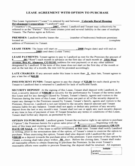 Rent to Own Contracts Templates Awesome 5 Rent to Own Agreement Template Sriet