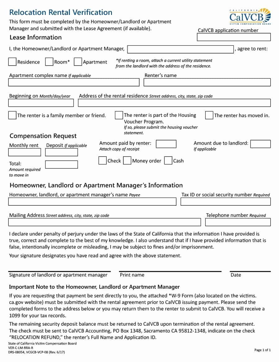 Rental Verification form Template Elegant 29 Rental Verification forms for Landlord or Tenant