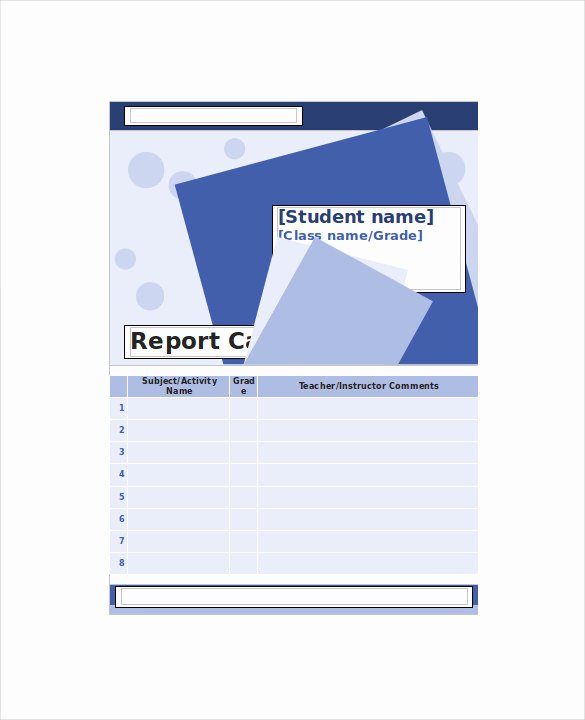 Report Card Template Excel Best Of Homeschool Report Card Template 6 Download Documents In