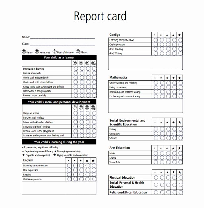 Report Card Template Excel Elegant 7 Montessori Report Card Template Dreow