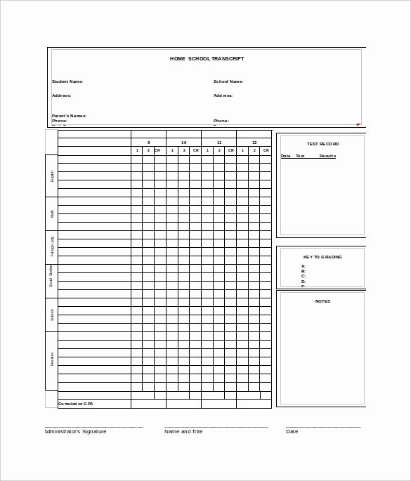 Report Card Template Excel Luxury Sample Homeschool Report Card 7 Documents In Pdf Word