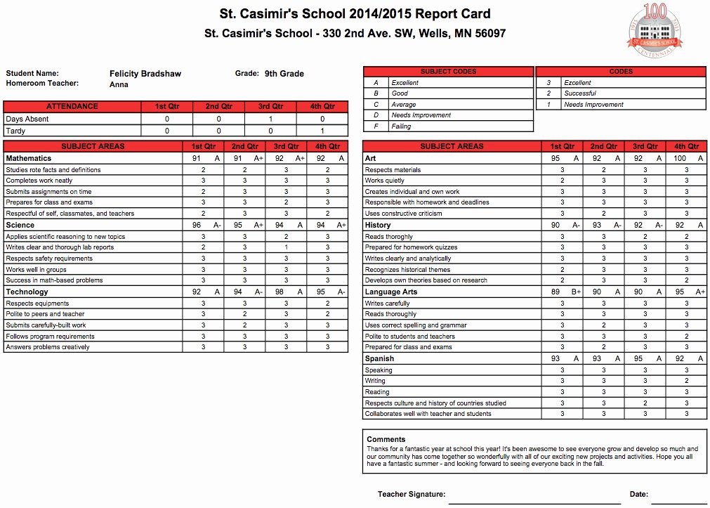 Report Card Template Word Elegant Report Card Template 33 Free Word Excel Documents