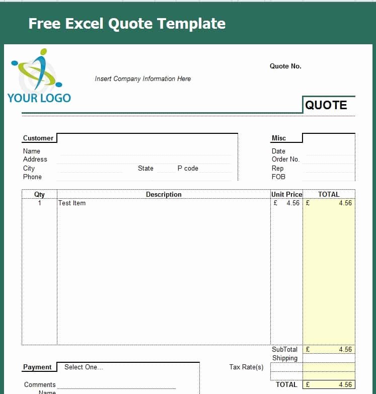 Request for Quote Template Excel Awesome 7 Quotation Templates Excel Pdf formats