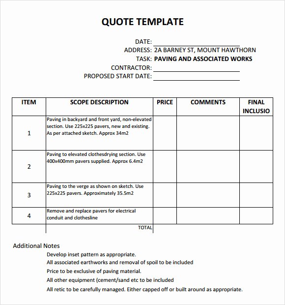 Request for Quote Template Excel Best Of Free 52 Quotation Templates In Google Docs