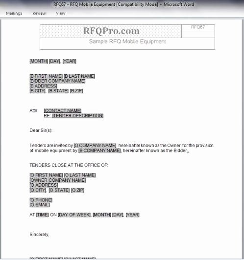 Request for Quote Template Excel Elegant Rfq Templates Rfp Templates