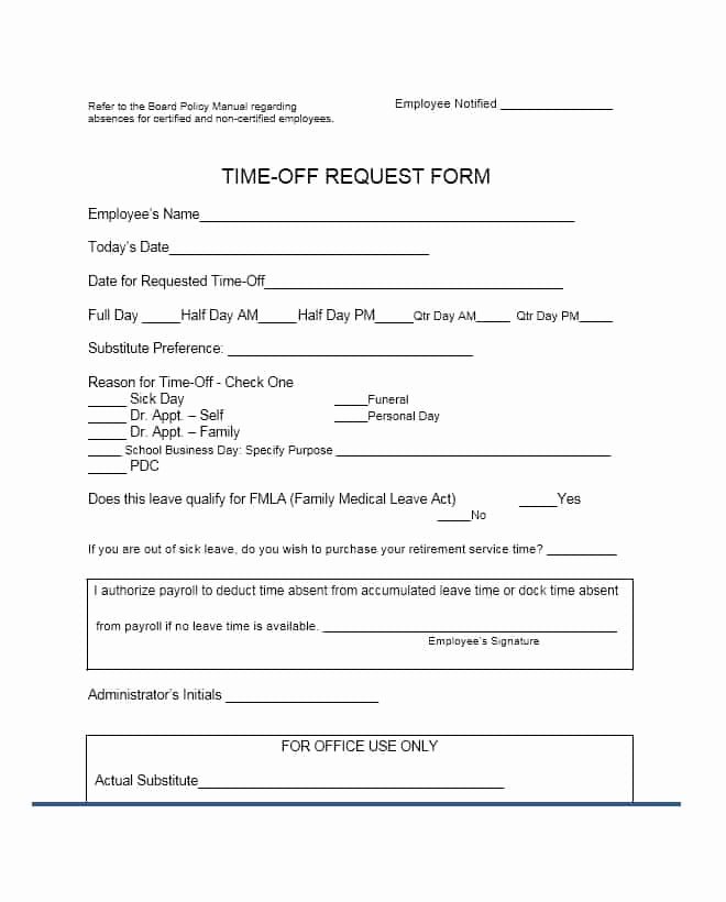 Request Time Off Template Inspirational 40 Effective Time F Request forms &amp; Templates