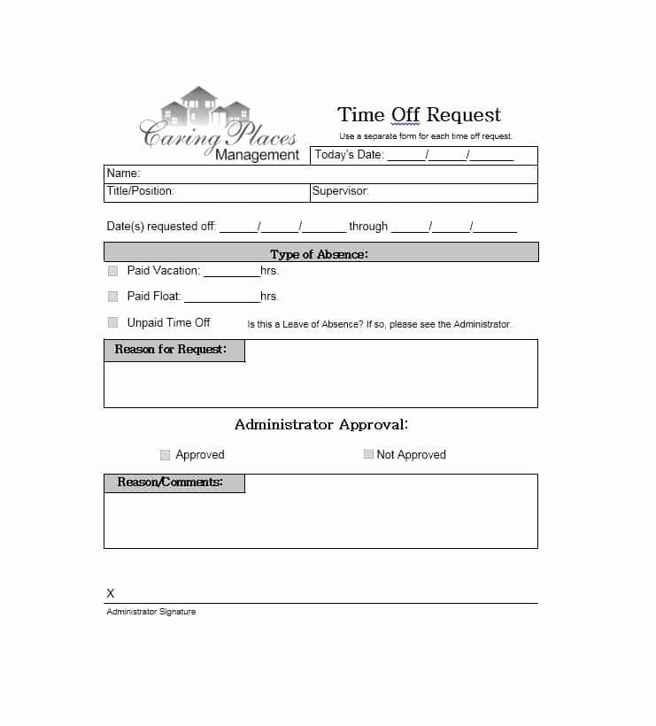 Request Time Off Template Lovely 40 Effective Time F Request forms &amp; Templates