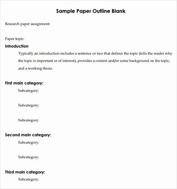 Research Paper Outline Templates Beautiful Free 5 Sample Blank Outline Templates In Pdf
