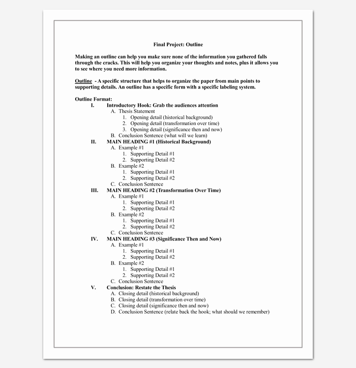 Research Paper Outline Templates Inspirational Research Paper Outline Template 36 Examples formats