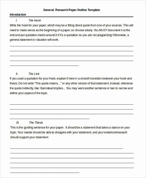 Research Paper Outline Templates Lovely Printable Research Paper Outline Template 8 Free Word