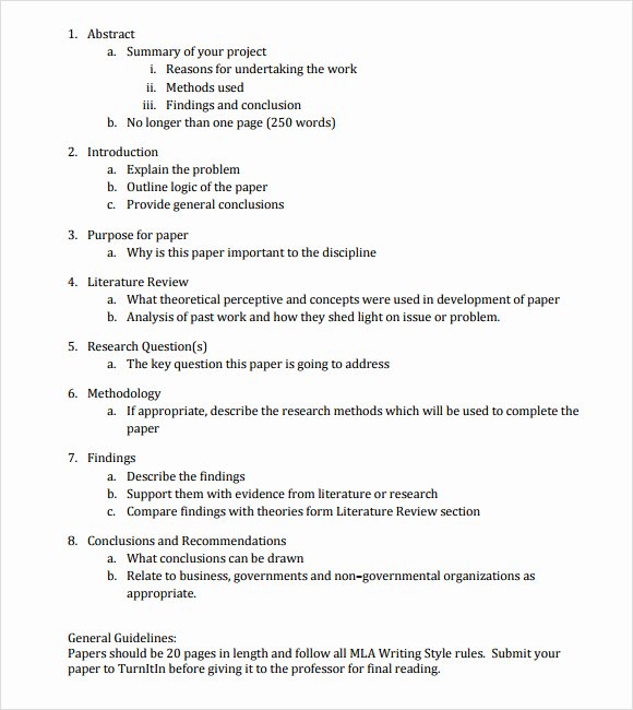Research Paper Outline Templates New Free 5 Paper Outline Samples In Pdf