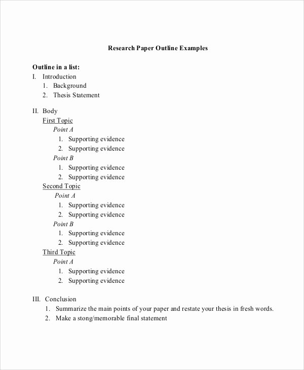 Research Paper Outline Templates New Sample Research Paper Outline 6 Documents In Pdf Word