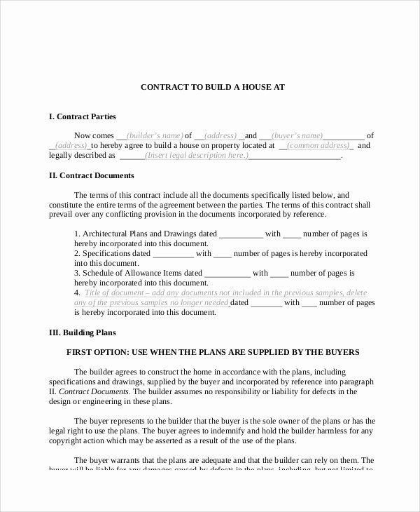 Residential Construction Contract Template Free Lovely 13 Sample Construction Contract Agreements Word Pdf Pages