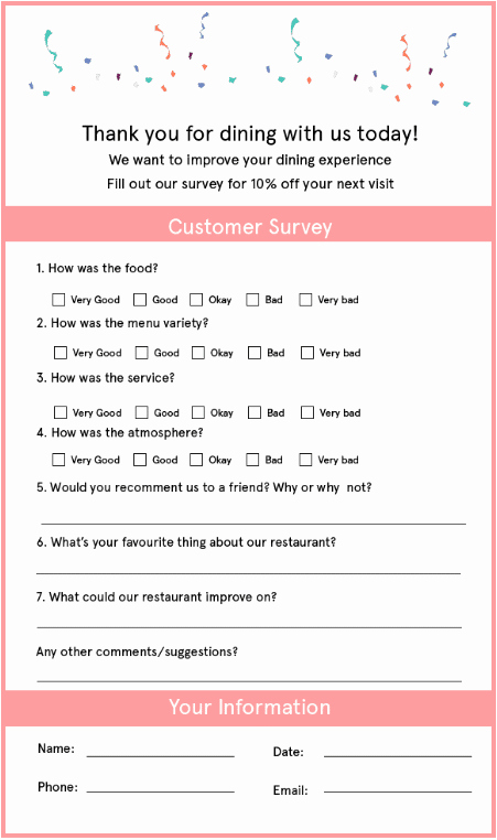 Restaurant Comment Card Template Lovely How to Use Restaurant Ment Cards to Deliver A Great