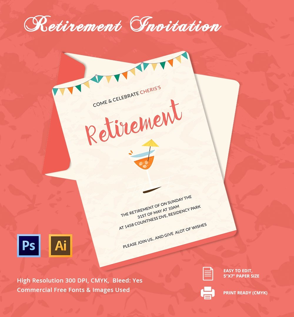 Retirement Party Flyer Template Free Luxury 25 Retirement Invitation Templates Psd Vector Eps Ai