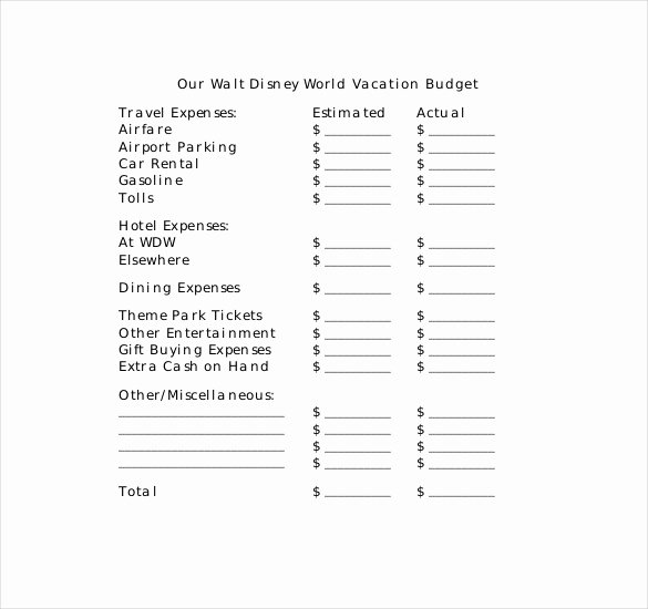 Road Trip Planner Template Inspirational 10 Vacation Bud Template Free Sample Example