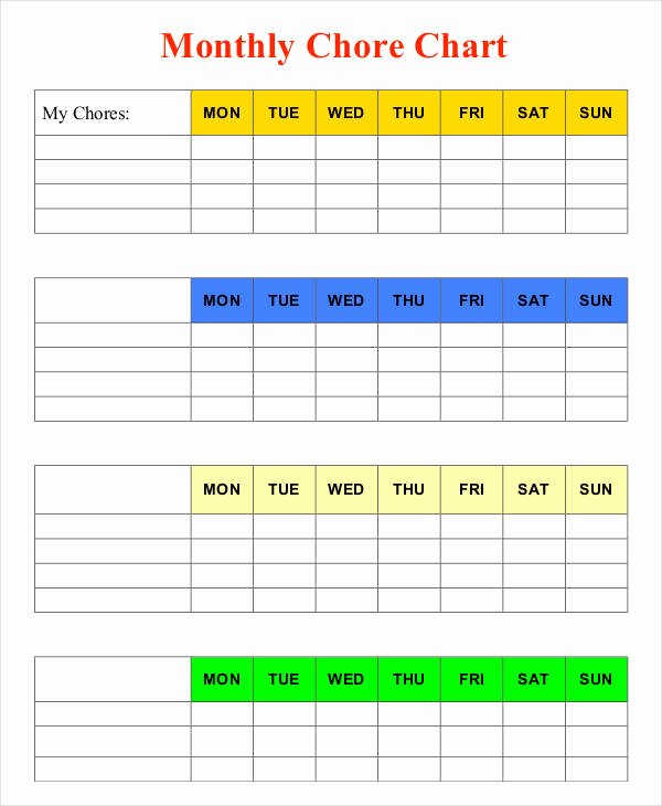 Roommate Chore Chart Template Beautiful Printable Chore Chart 8 Free Pdf Documents Download