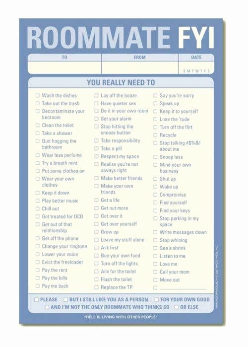 Roommate Chore Chart Template Luxury Rooming with Your Bff A Guide to Your Best Most Drama