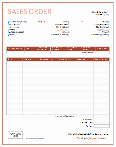 Sale order form Template Best Of Sales order Template In Dotx Pdf Xltx Xlsx formats