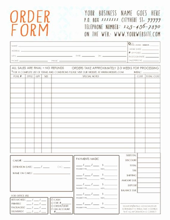 Sale order form Template Fresh General Graphy Sales order form Template by Infinityimage