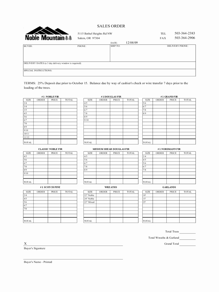 Sale order form Template Fresh Sales order Template 4 Free Templates In Pdf Word