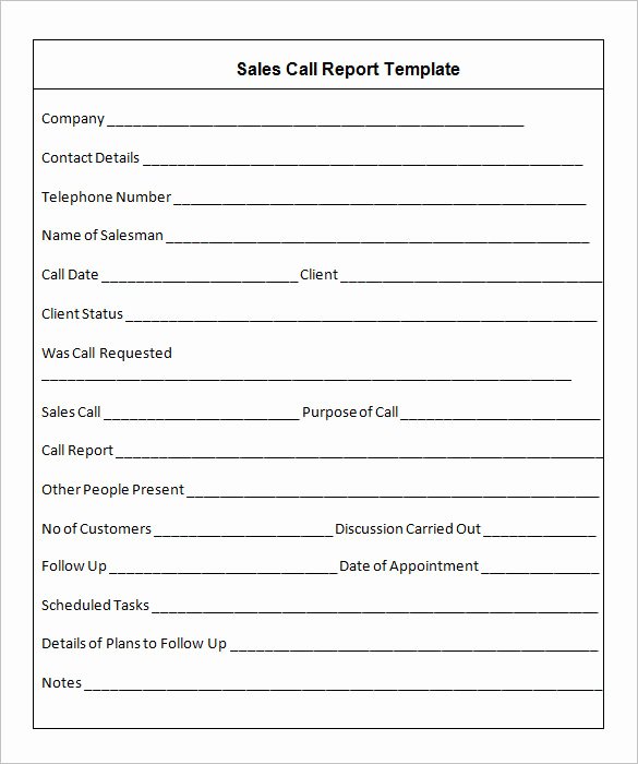 Sales Call Log Template Unique 26 Call Report Templates Pdf Word Pages
