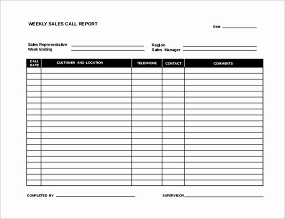 Sales Call Report Template Excel Lovely Free 16 Sales Report Templates In Google Docs