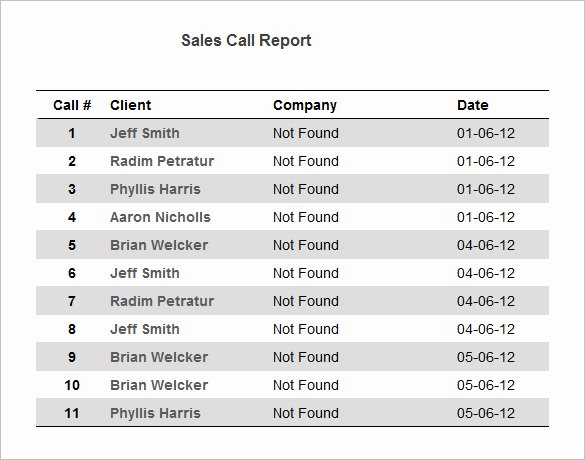 Sales Call Reporting Template Best Of 29 Of Call Report Template Monthly