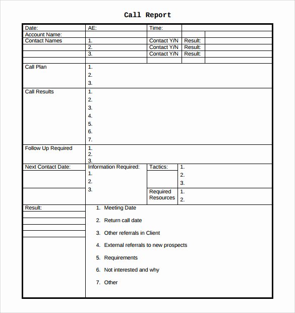Sales Calls Report Template Inspirational Sample Sales Call Report 14 Documents In Pdf Word