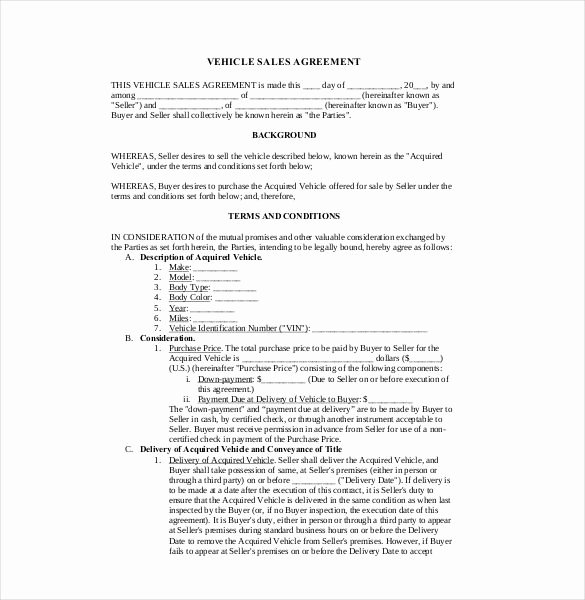 Sales Contract Template Word Elegant Sales Agreement Template – 10 Free Word Pdf Document