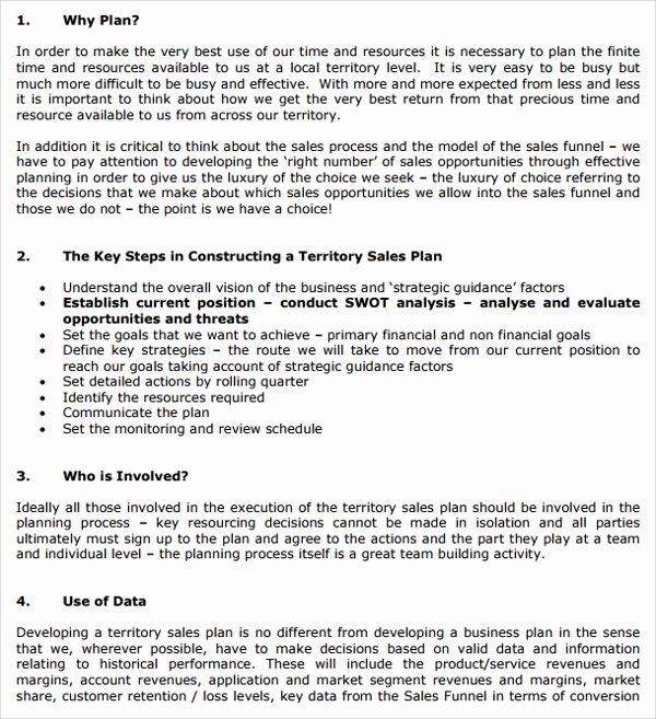 Sales Territory Plan Template Awesome Sample Territory Plan Template 8 Free Documents In Pdf
