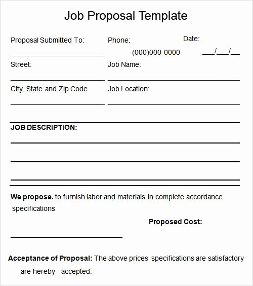 Sample Job Proposal Template Lovely Work Proposal Template