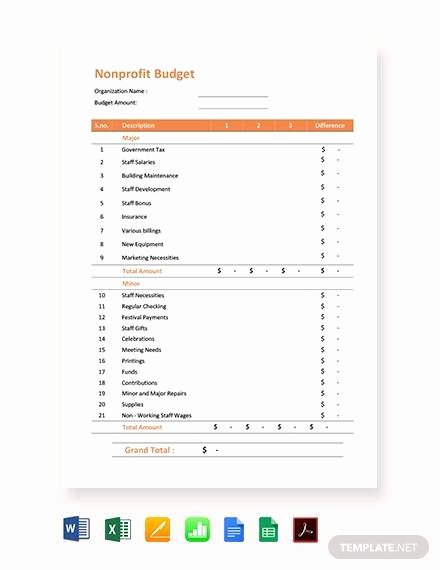 Sample Nonprofit Budget Template Beautiful Free 9 Non Profit Bud Templates In Google Docs