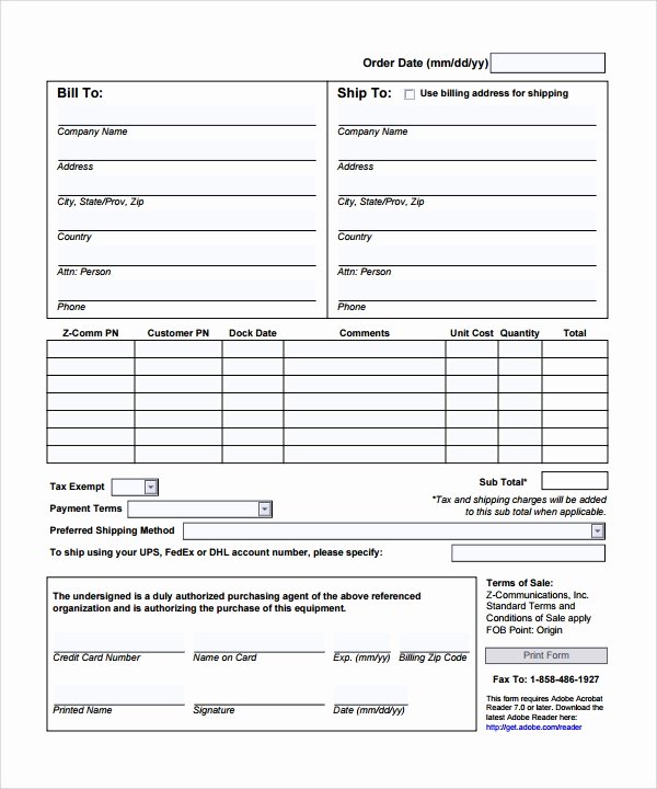 Sample order form Templates Beautiful order form Template 23 Download Free Documents In Pdf
