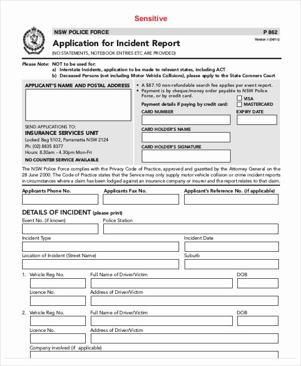 Sample Police Report Template Best Of 33 Incident Reports In Pdf