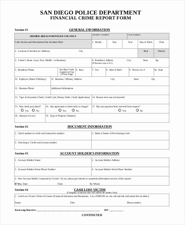Sample Police Report Template Lovely Free 10 Police Report Examples &amp; Sample In Pdf