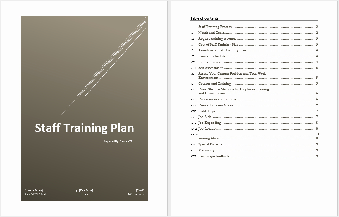 Sample Training Plan Template Elegant Staff Training Plan Template – Word Templates for Free