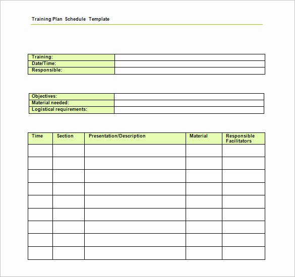 Sample Training Plan Template Fresh Training Schedule Template 11 Free Sample Example