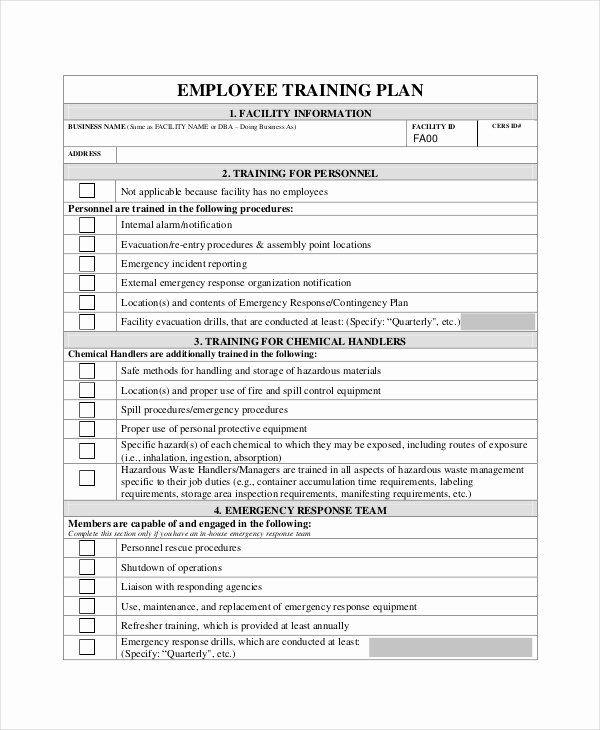 Sample Training Plan Template Luxury Employee Training Plan Template