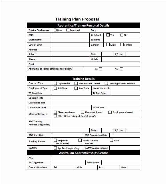 Sample Training Plan Template Unique 41 Training Proposal Templates Pdf Doc